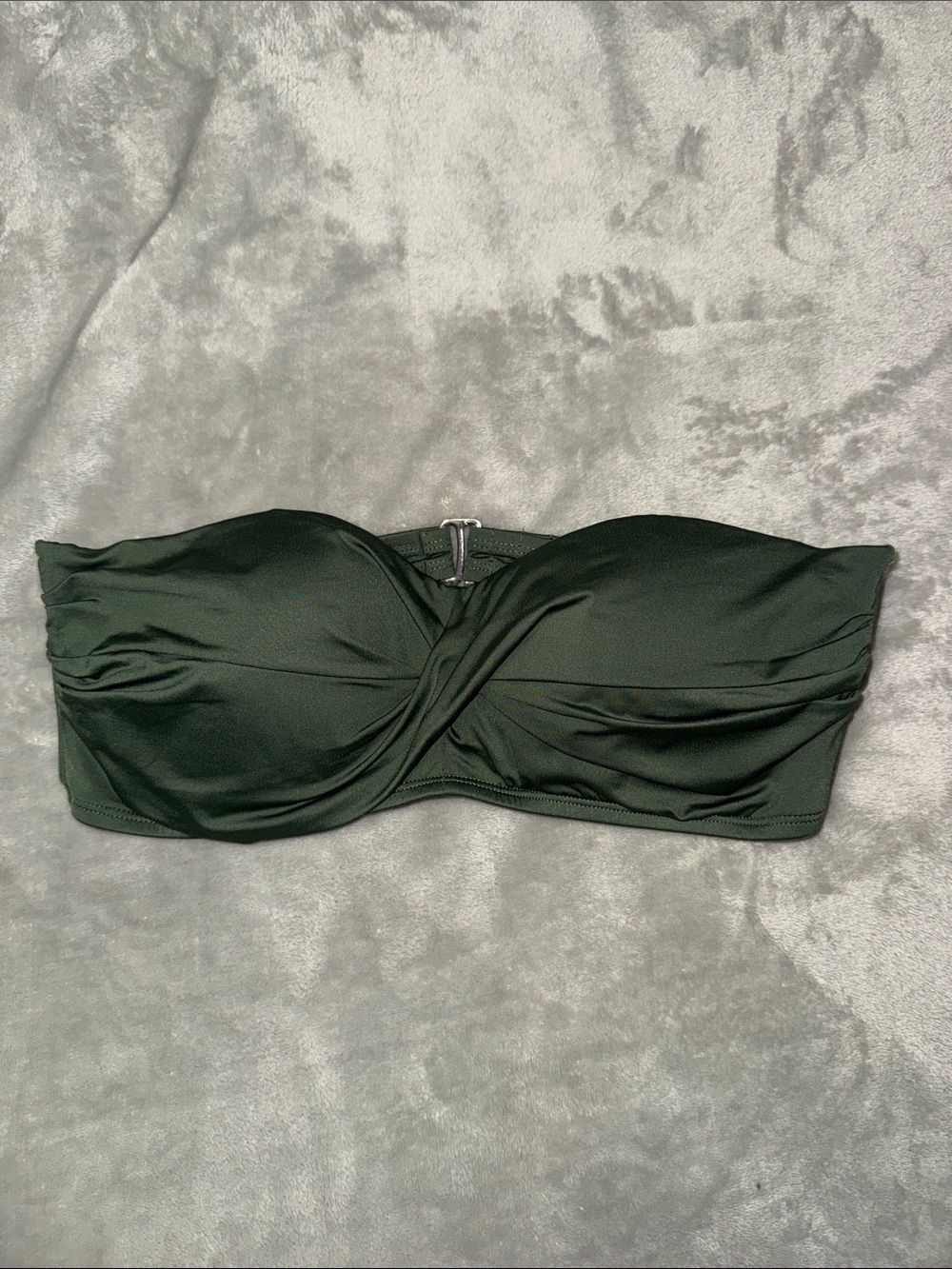 Kona Sol Strapless Bandeau Top in Dark Green